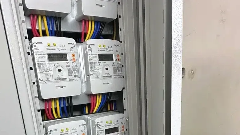Smart electricity meters installed inside the metering board after interconnection was completed
